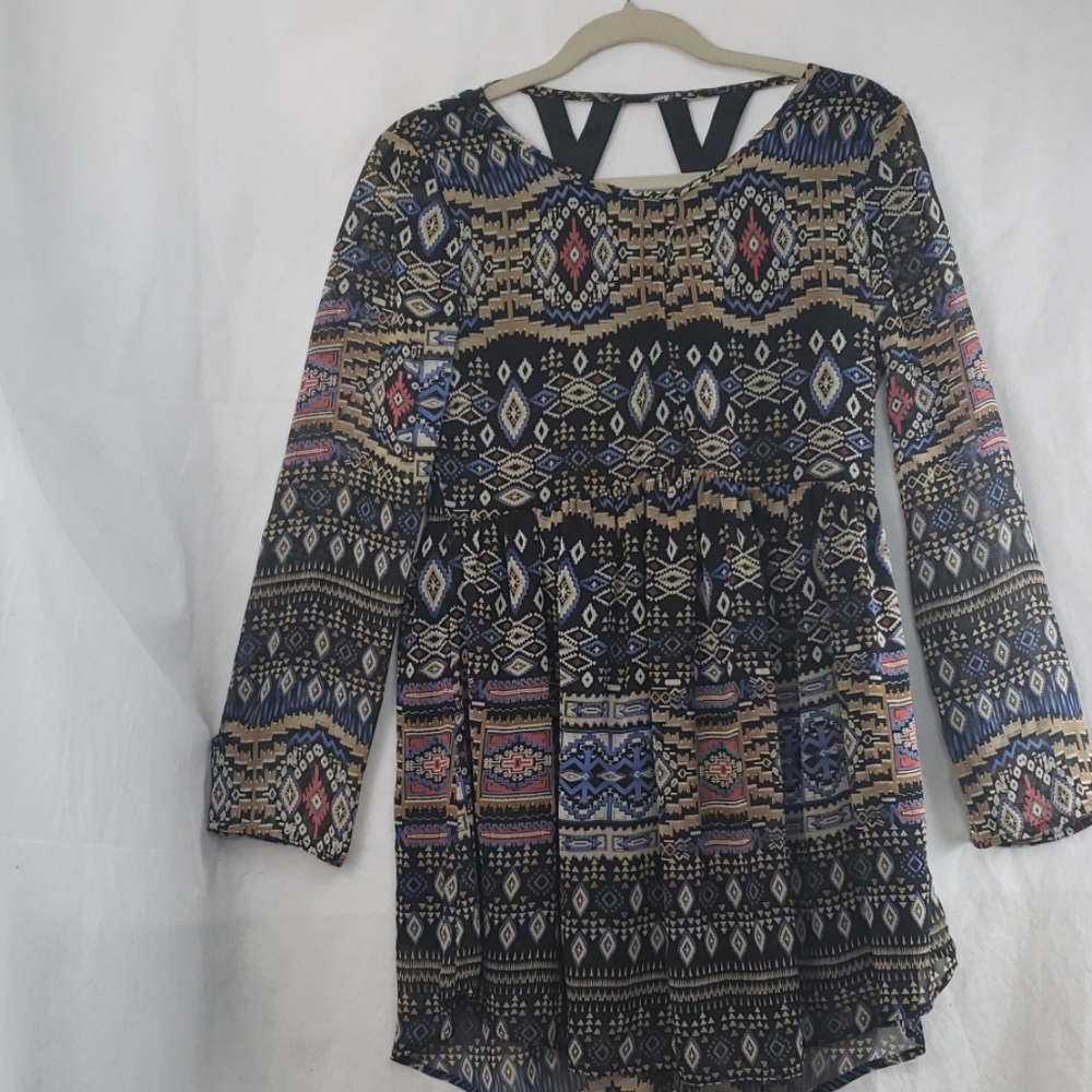 4/20 YOUNG AT HEART mini dress geometrical pattern